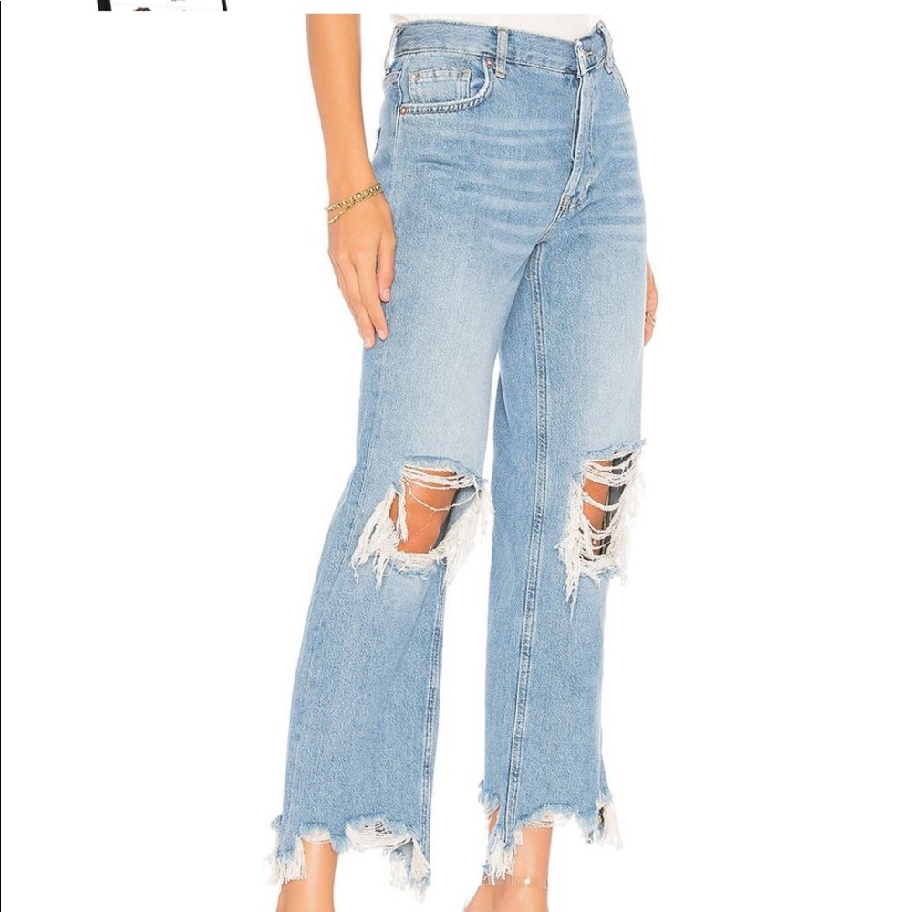 We The Free Free People Ripped BoHo Jeans - Picture 2 of 7